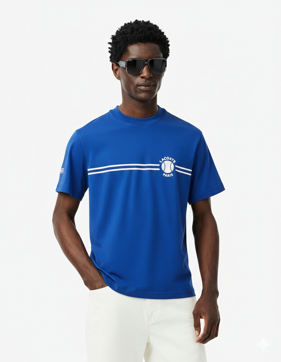 Camiseta em Malha de Algodão Bordada e Estampada