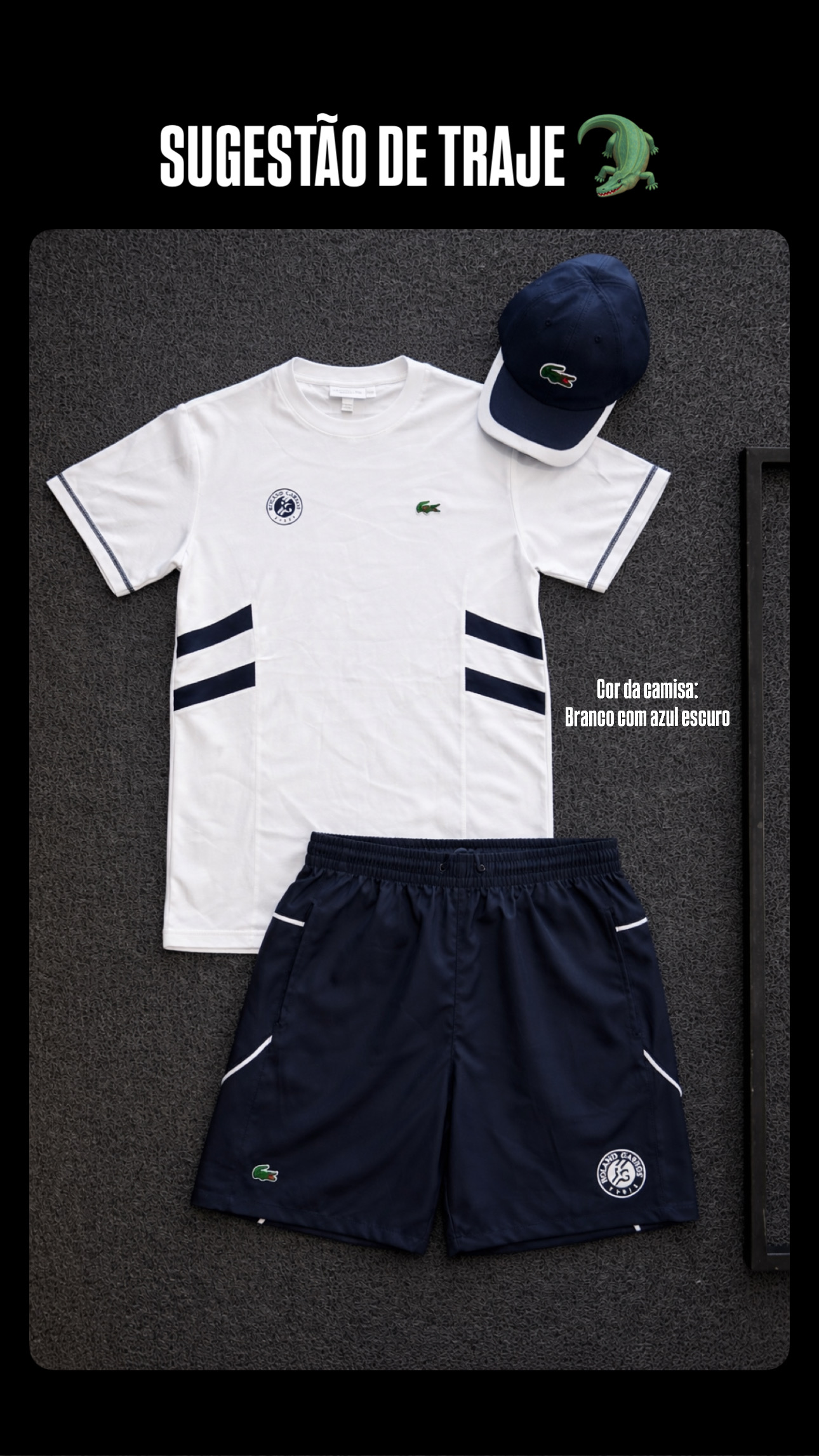 Conjunto da Lacoste x Roland Garros